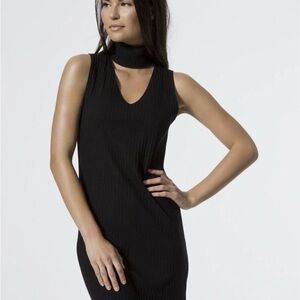 LNA Black Choker Mini Dress